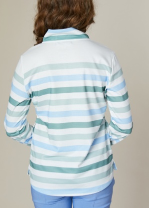 Jessica Graaf Stripe Printed Quarter Zip Jumper